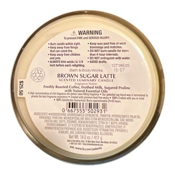 🆕 Bath & Body Works 3 Wick Candle Brown Sugar Latte - Picture 3 of 3